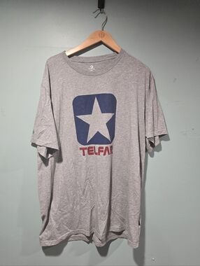 Teflar X Converse Star Logo Spellout Graphic T Shirt  Gray Men's  2XL